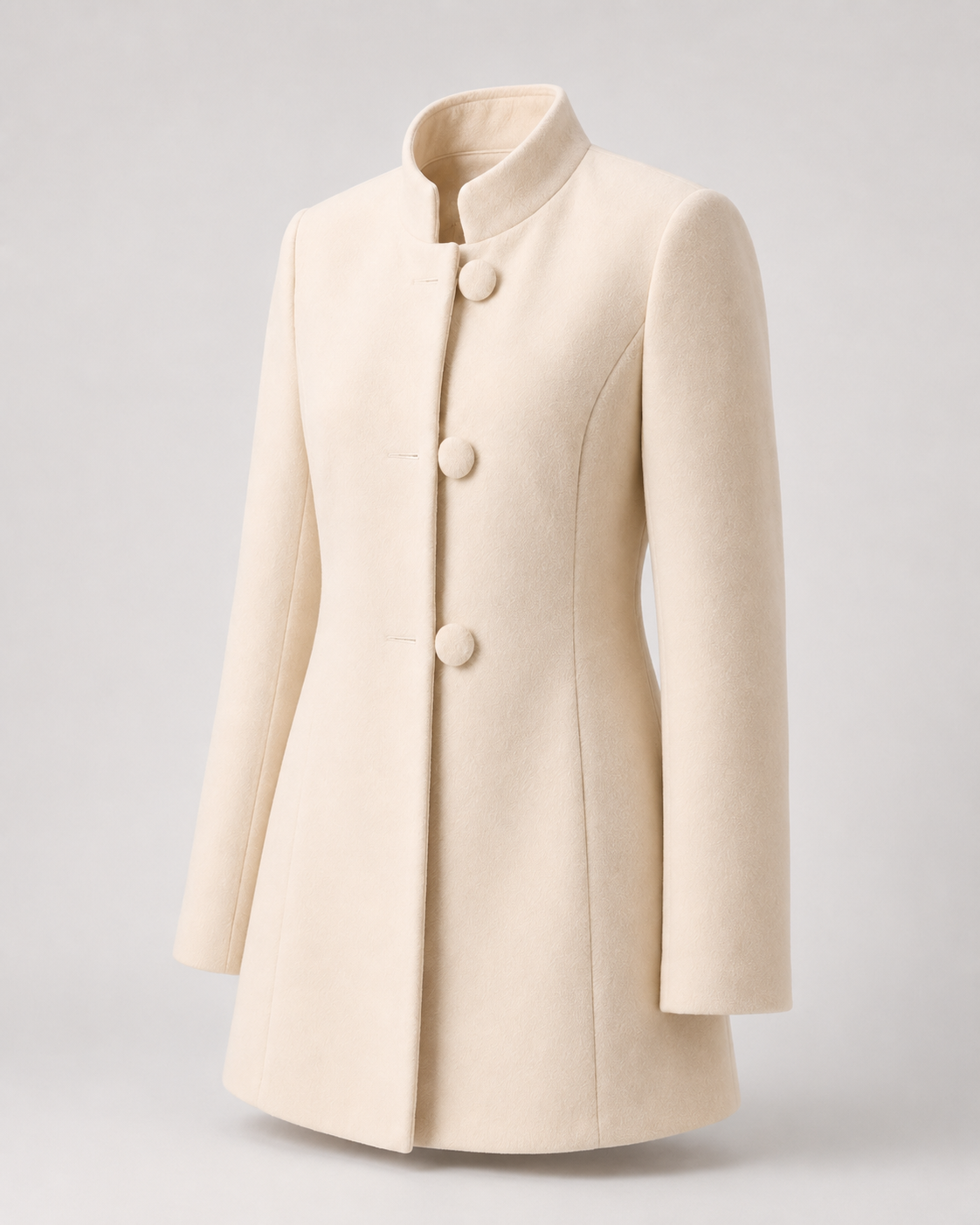 Stand-Collar Wool Coat