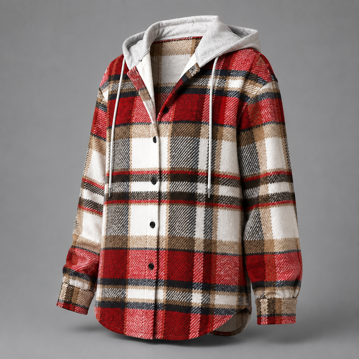 Hooded Plaid Shacket