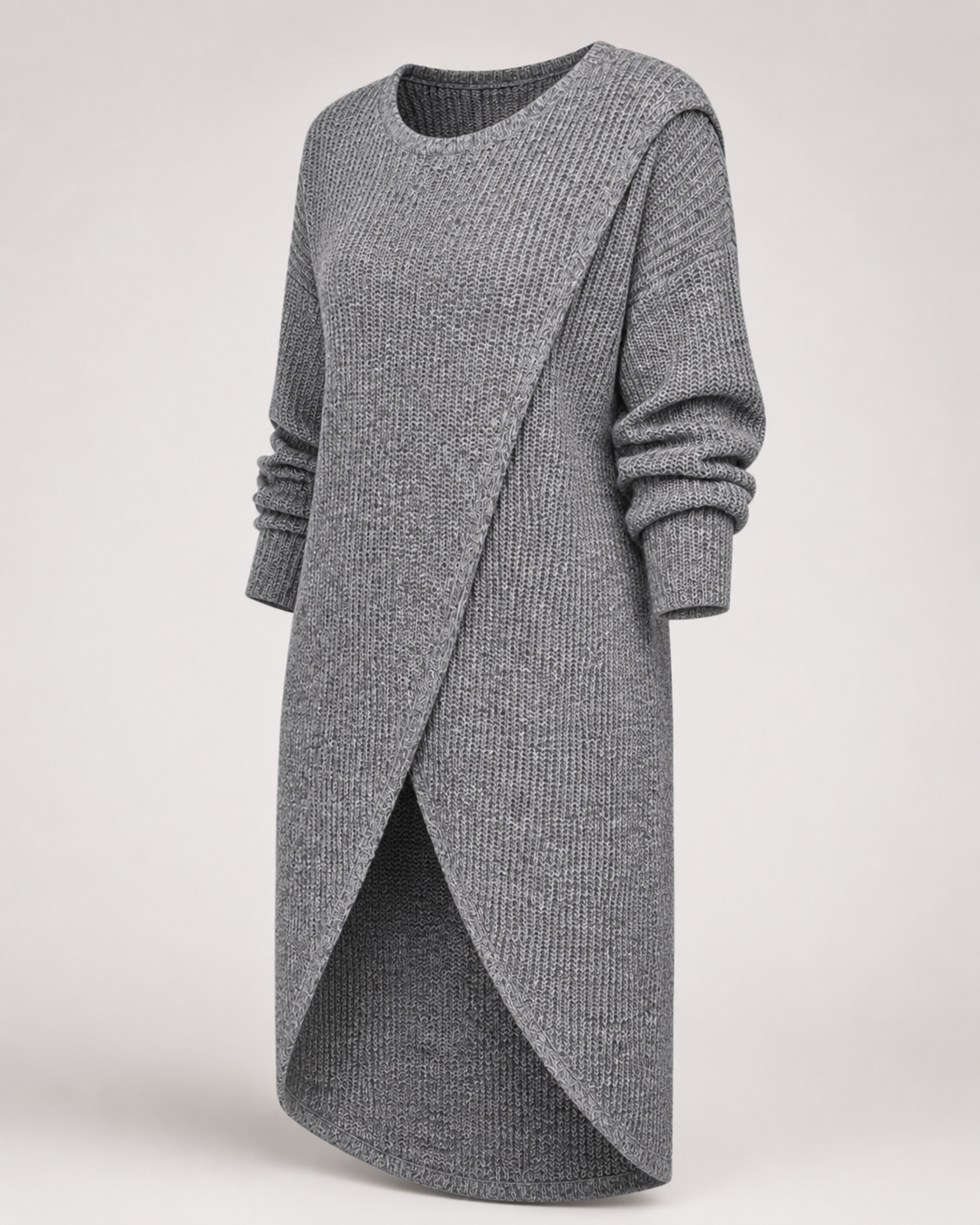 Longline Wrap Knit Sweater