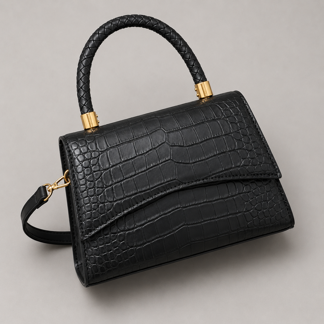 Croc Top-Handle Handbag