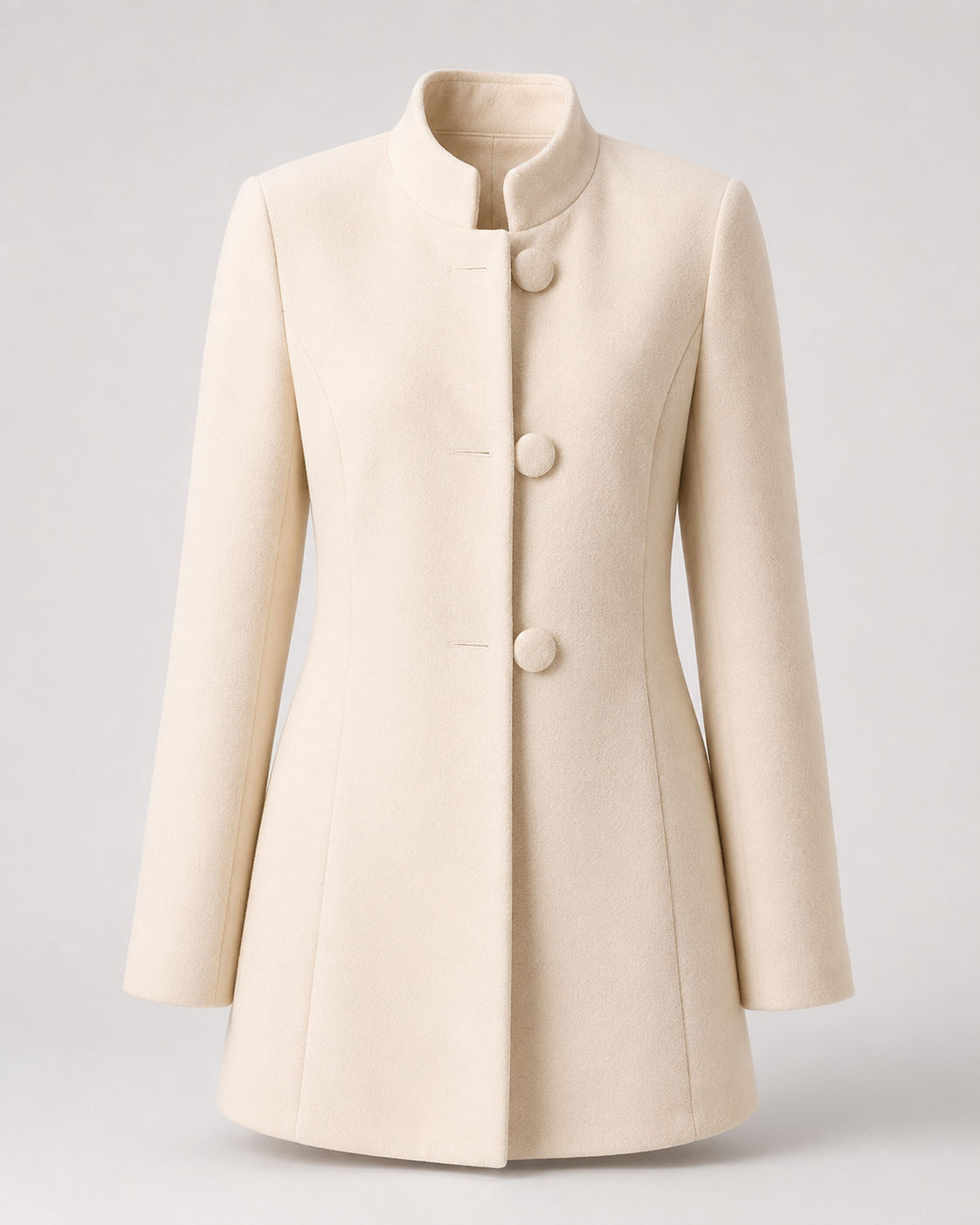 Stand-Collar Wool Coat