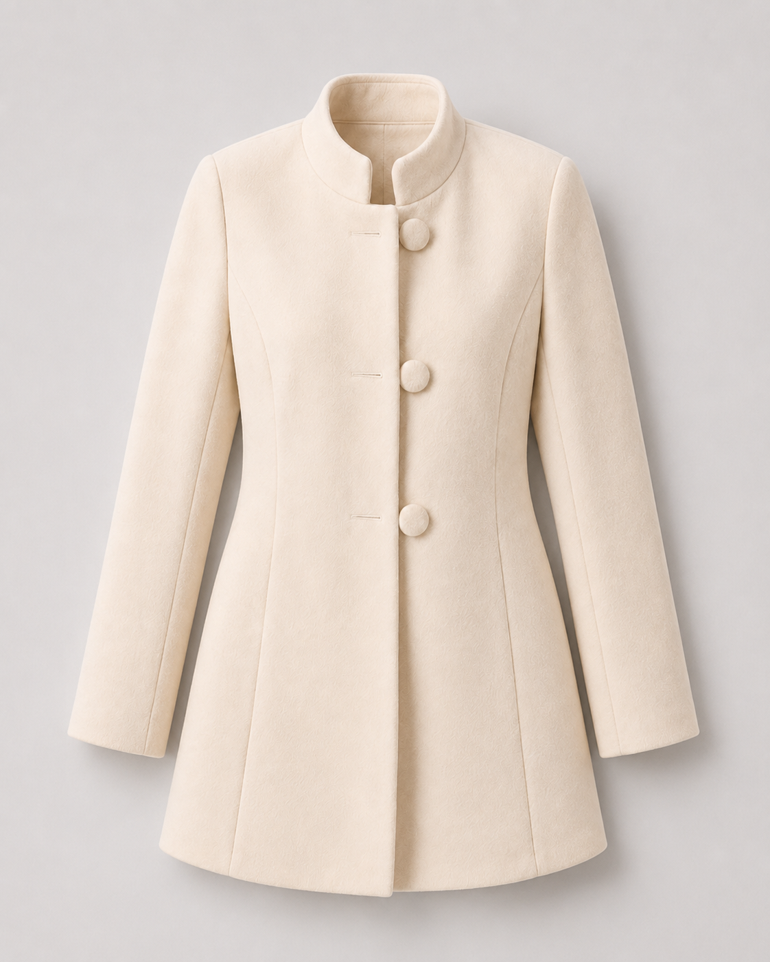 Stand-Collar Wool Coat
