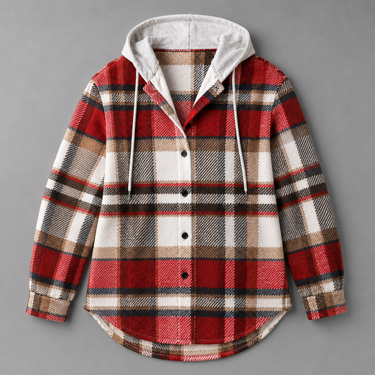 Hooded Plaid Shacket
