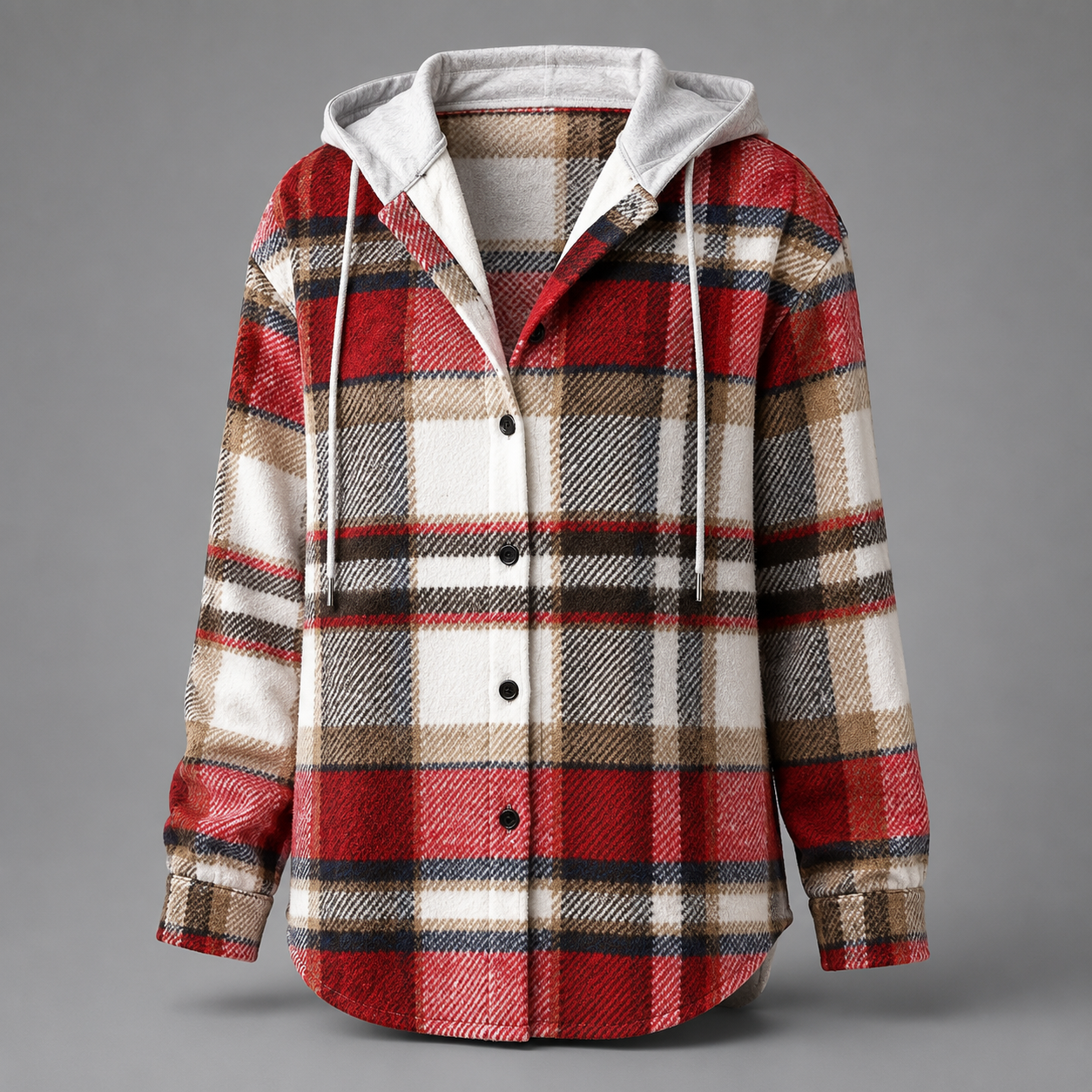 Hooded Plaid Shacket