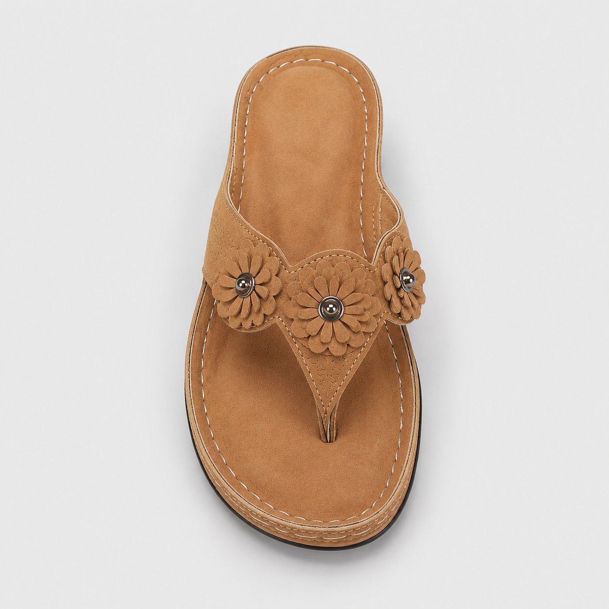 Floral Thong Wedge Sandals
