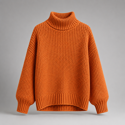 Chunky Ribbed Turtleneck Sweater