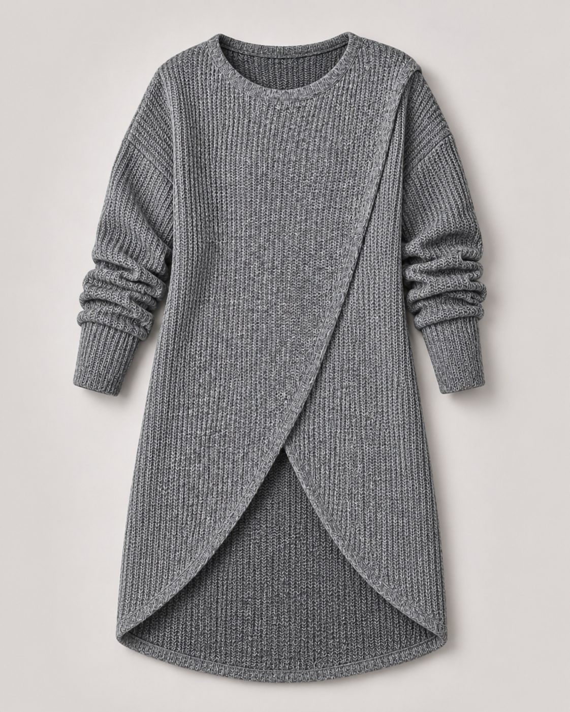 Longline Wrap Knit Sweater