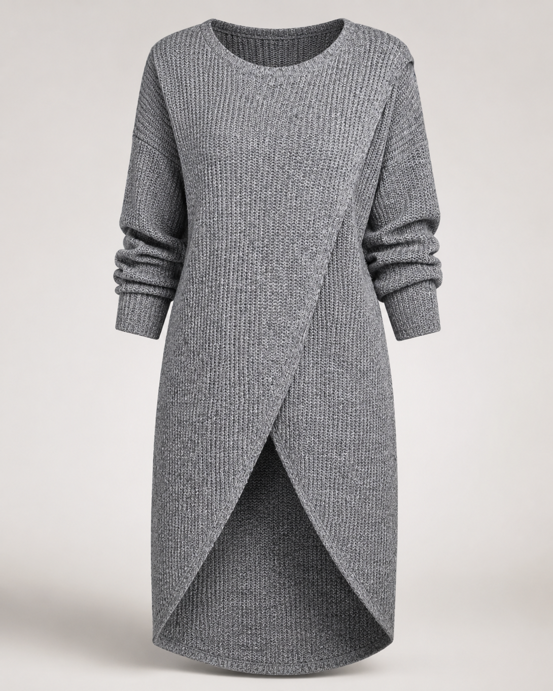 Longline Wrap Knit Sweater